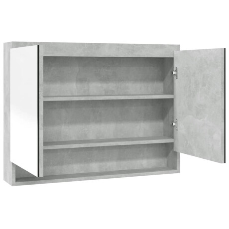 vidaXL Badkamerkast met spiegel 80x15x60 cm MDF betongrijs afbeelding2 - 1