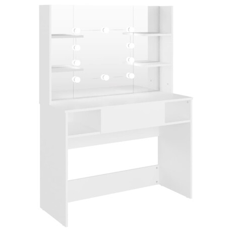 vidaXL Kaptafel met LED-verlichting 100x40x135 cm MDF wit afbeelding2 - 1
