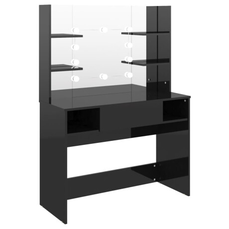 vidaXL Kaptafel met LED-verlichting 100x40x135 cm MDF glanzend zwart afbeelding2 - 1