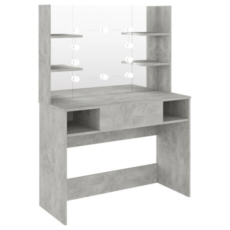 vidaXL Kaptafel met LED-verlichting 100x40x135 cm MDF betongrijs afbeelding2 - 1