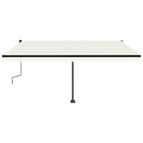 vidaXL Luifel vrijstaand handmatig uittrekbaar 450x300 cm crèmekleurig afbeelding2 - 1