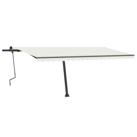 vidaXL Luifel vrijstaand handmatig uittrekbaar 500x350 cm crèmekleurig afbeelding2 - 1