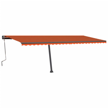 vidaXL Luifel handmatig uittrekbaar met LED 600x350 cm oranje en bruin afbeelding2 - 1