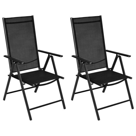 vidaXL 3-delige Bistroset aluminium en textileen zwart afbeelding2 - 1