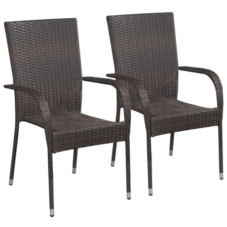 vidaXL 3-delige Tuinset poly rattan bruin afbeelding2 - 1