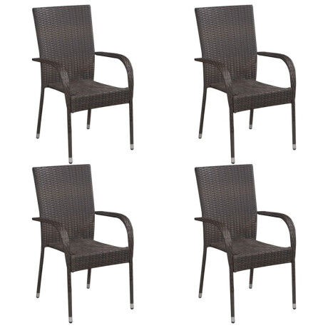vidaXL 5-delige Tuinset poly rattan bruin afbeelding2 - 1