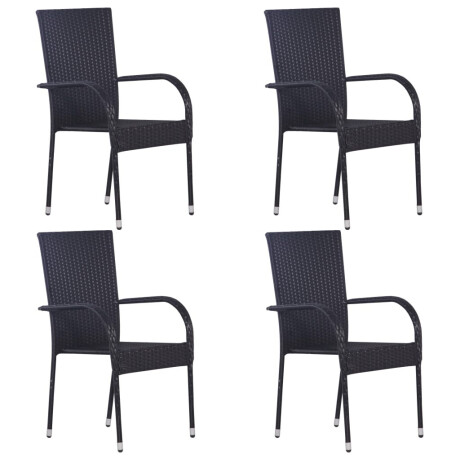vidaXL 5-delige Tuinset poly rattan zwart afbeelding2 - 1
