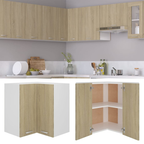 vidaXL Hanghoekkast Lyon 57x57x60 cm bewerkt hout sonoma eikenkleurig afbeelding2 - 1