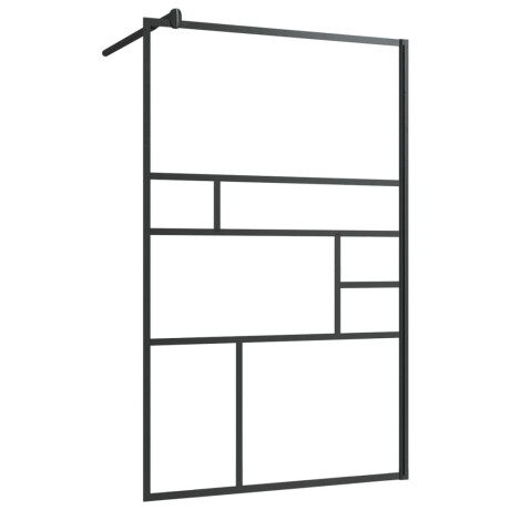 vidaXL Inloopdouchewand 100x195 cm ESG-glas transparant en zwart afbeelding2 - 1