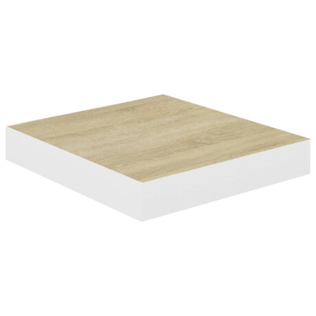 vidaXL Wandschap zwevend 23x23,5x3,8 cm MDF eikenkleurig en wit afbeelding2 - 1