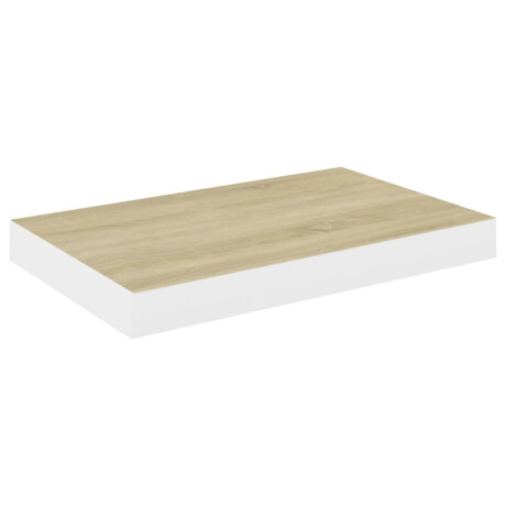 vidaXL Wandschap zwevend 50x23x3,8 cm MDF eikenkleurig en wit afbeelding2 - 1