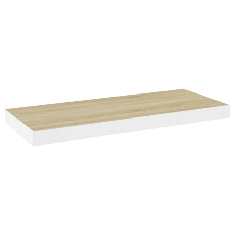 vidaXL Wandschap zwevend 60x23,5x3,8 cm MDF eikenkleurig en wit afbeelding2 - 1
