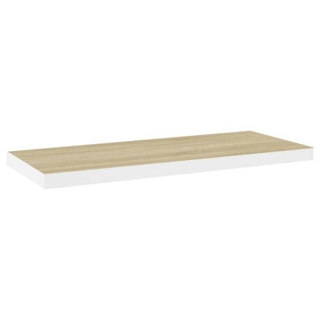 vidaXL Wandschap zwevend 80x23,5x3,8 cm MDF eikenkleurig en wit afbeelding2 - 1