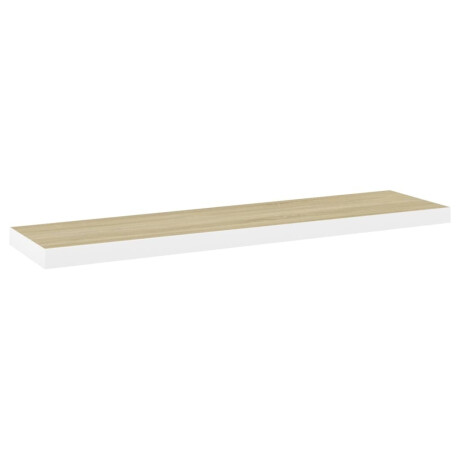 vidaXL Wandschap zwevend 90x23,5x3,8 cm MDF eikenkleurig en wit afbeelding2 - 1