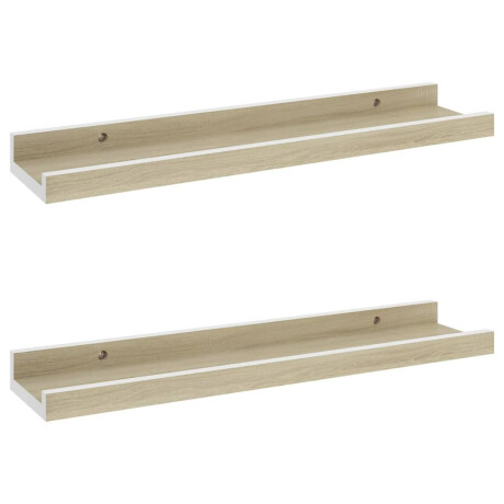 vidaXL Wandschappen 2 st 40x9x3 cm wit sonoma eikenkleurig afbeelding2 - 1