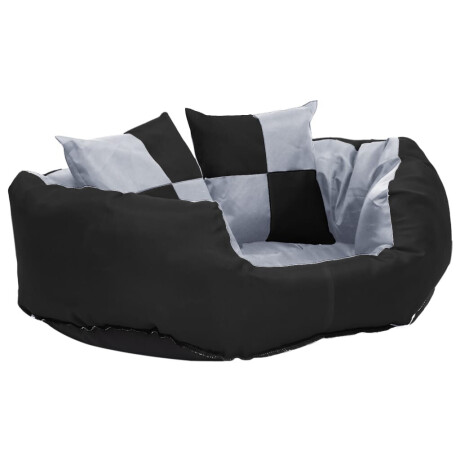vidaXL Hondenkussen omkeerbaar en wasbaar 65x50x20 cm grijs en zwart afbeelding2 - 1