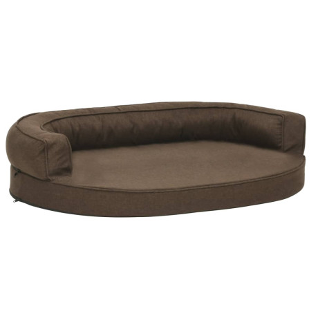 vidaXL Hondenbed ergonomisch linnen-look 75x53 cm bruin afbeelding2 - 1