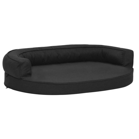 vidaXL Hondenbed ergonomisch linnen-look 75x53 cm zwart afbeelding2 - 1