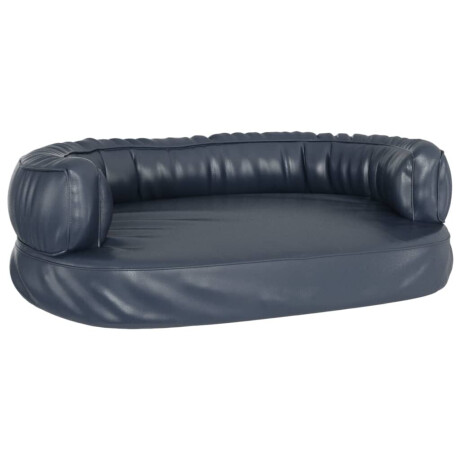 vidaXL Hondenmand ergonomisch schuim 60x42 cm kunstleer donkerblauw afbeelding2 - 1