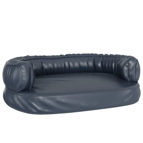 vidaXL Hondenmand ergonomisch schuim 75x53 cm kunstleer donkerblauw afbeelding2 - 1