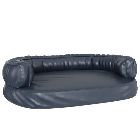 vidaXL Hondenmand ergonomisch schuim 88x65 cm kunstleer donkerblauw afbeelding2 - 1