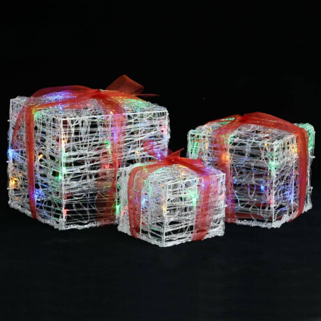 vidaXL Kerstverlichting geschenkdozen 3 st decoratief acryl kleurrijk afbeelding2 - 1