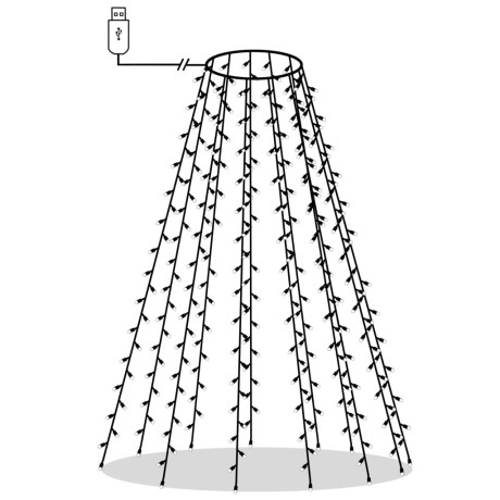 vidaXL Kerstboomverlichting met 210 LED's koudwit net 210 cm afbeelding2 - 1