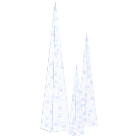 vidaXL Lichtkegelset decoratief LED 30/45/60 cm acryl blauw afbeelding2 - 1