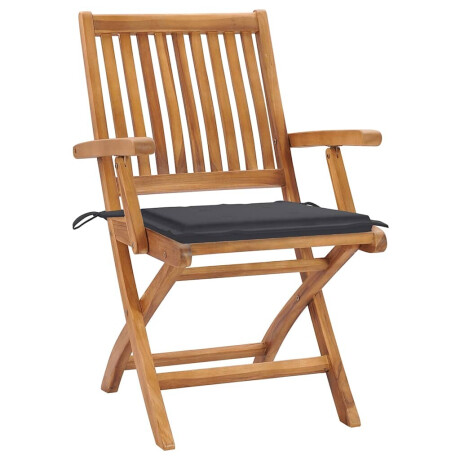 vidaXL Tuinstoelen 4 st inklapbaar met kussens massief teakhout afbeelding2 - 1
