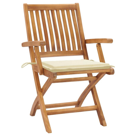 vidaXL Tuinstoelen 4 st inklapbaar met kussens massief teakhout afbeelding2 - 1