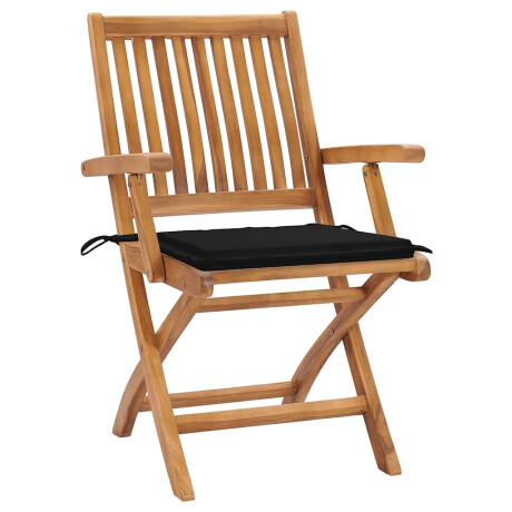 vidaXL Tuinstoelen 4 st inklapbaar met kussens massief teakhout afbeelding2 - 1