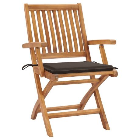 vidaXL Tuinstoelen 4 st inklapbaar met kussens massief teakhout afbeelding2 - 1