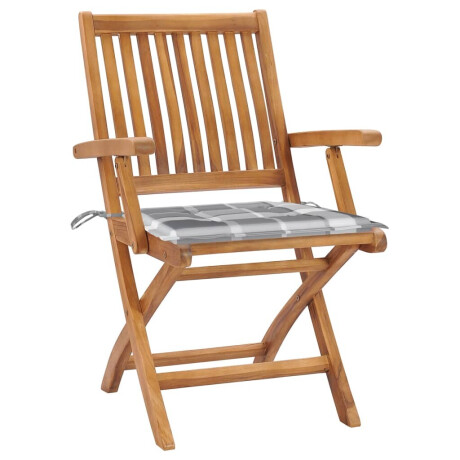 vidaXL Tuinstoelen 4 st inklapbaar met kussens massief teakhout afbeelding2 - 1