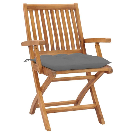 vidaXL Tuinstoelen 6 st inklapbaar met kussens massief teakhout afbeelding2 - 1