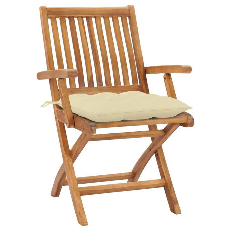 vidaXL Tuinstoelen 8 st inklapbaar met kussens massief teakhout afbeelding2 - 1