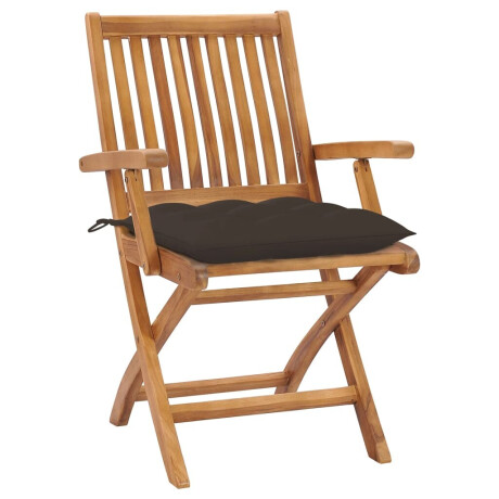 vidaXL Tuinstoelen 8 st inklapbaar met kussens massief teakhout afbeelding2 - 1