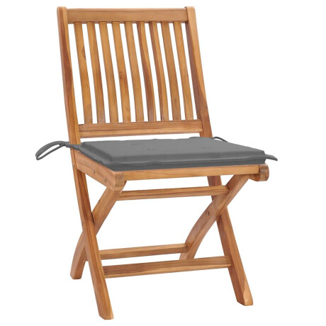 vidaXL Tuinstoelen 4 st inklapbaar met kussens massief teakhout afbeelding2 - 1