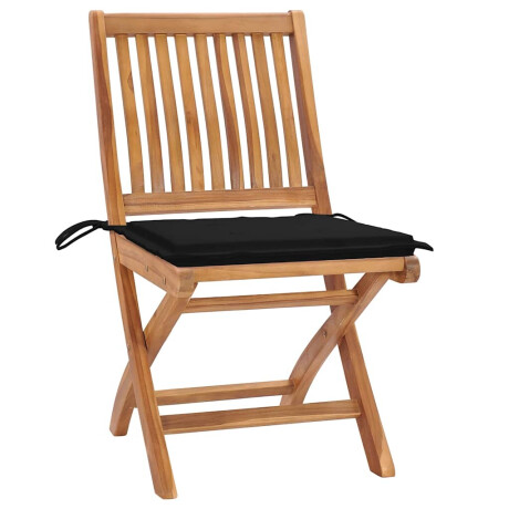 vidaXL Tuinstoelen 4 st inklapbaar met kussens massief teakhout afbeelding2 - 1