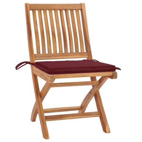vidaXL Tuinstoelen 4 st inklapbaar met kussens massief teakhout afbeelding2 - 1