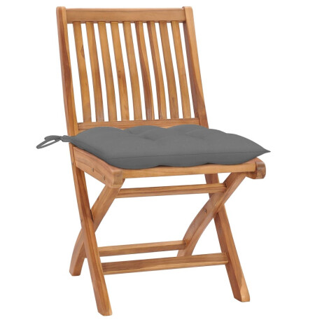 vidaXL Tuinstoelen 4 st inklapbaar met kussens massief teakhout afbeelding2 - 1