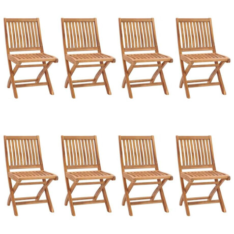 vidaXL Tuinstoelen 8 st inklapbaar met kussens massief teakhout afbeelding2 - 1