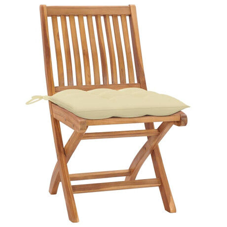 vidaXL Tuinstoelen 8 st inklapbaar met kussens massief teakhout afbeelding2 - 1
