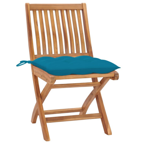 vidaXL Tuinstoelen 8 st inklapbaar met kussens massief teakhout afbeelding2 - 1