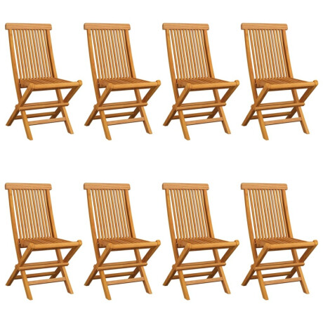 vidaXL Tuinstoelen 8 st met lichtblauwe kussens massief teakhout afbeelding2 - 1