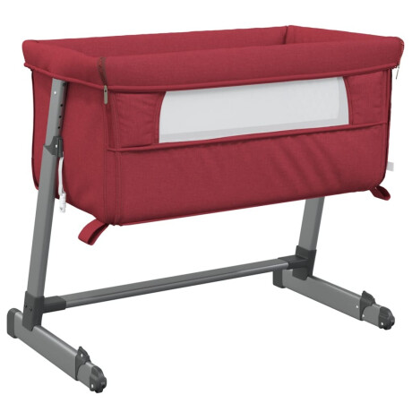 vidaXL Babybox met matras linnen rood afbeelding2 - 1