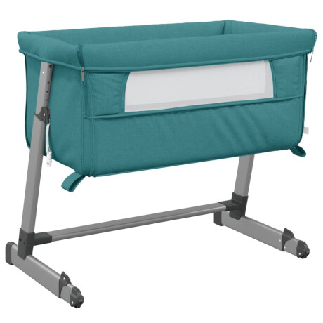 vidaXL Babybox met matras linnen groen afbeelding2 - 1