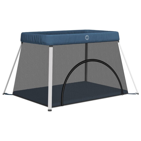 vidaXL Babybox met matras linnen marineblauw afbeelding2 - 1