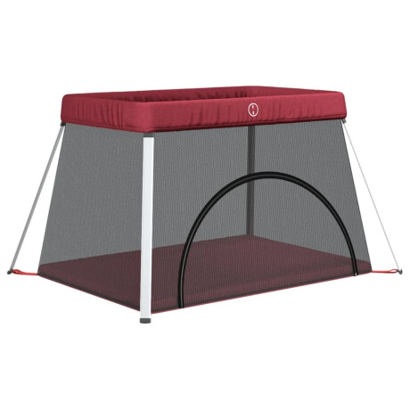 vidaXL Babybox met matras linnen rood afbeelding2 - 1
