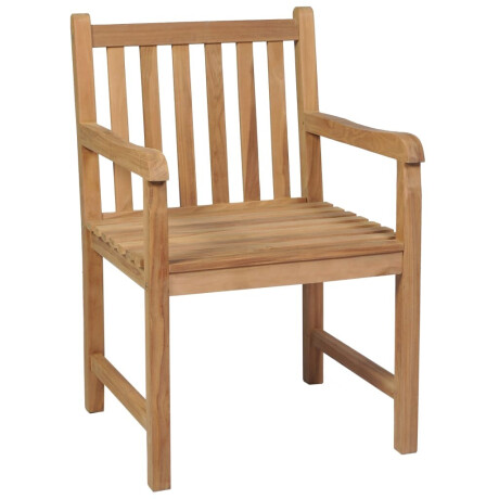 vidaXL Tuinstoelen 6 st met grijs geruite kussens massief teakhout afbeelding2 - 1