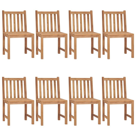 vidaXL Tuinstoelen 8 st met kussens massief teakhout afbeelding2 - 1